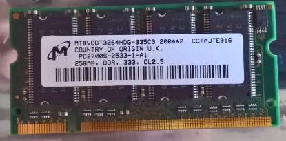 Obrázek RAM Ntb MT8VDDT3264HDG SO DIMM DDR333 256MB